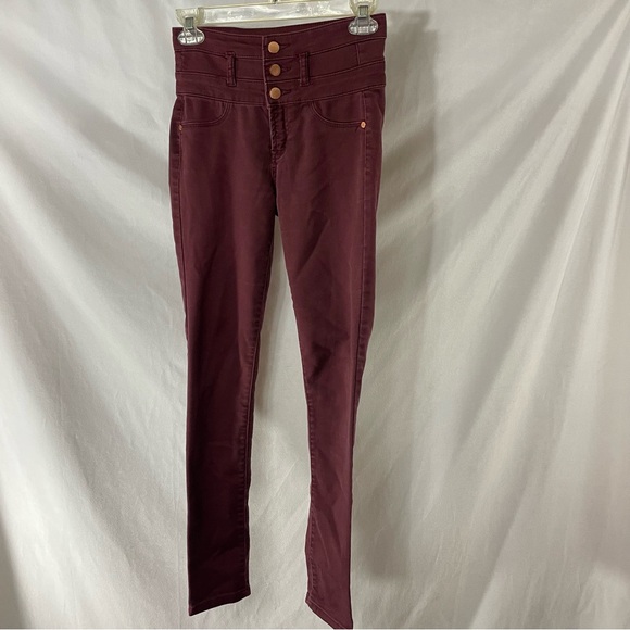 Refuge Maroon high waist super skinny jeans - Picture 1 of 11